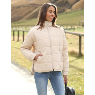 Huaqiao Women's Stylish Lightweight Puffer Jacket