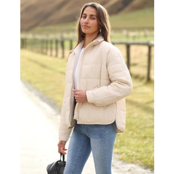 Huaqiao Women's Stylish Lightweight Puffer Jacket