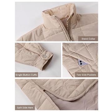 Huaqiao Women's Stylish Lightweight Puffer Jacket