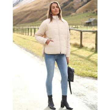 Huaqiao Women's Stylish Lightweight Puffer Jacket