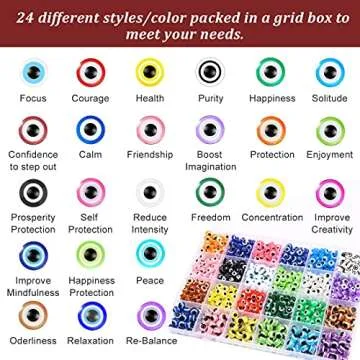 24 Style 800 pcs Evil Eye Beads for Jewelry Making