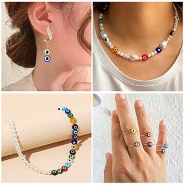 24 Style 800 pcs Evil Eye Beads for Jewelry Making