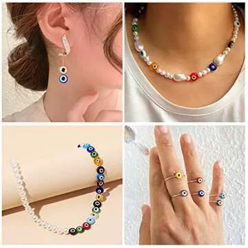24 Style 800 pcs Evil Eye Beads for Jewelry Making