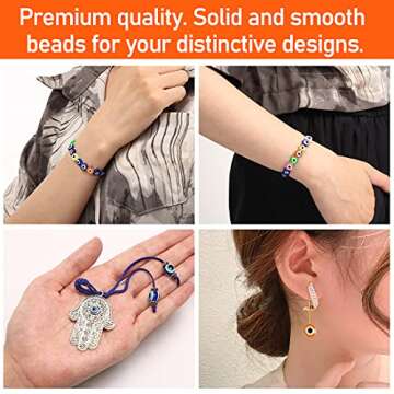 24 Style 800 pcs Evil Eye Beads for Jewelry Making