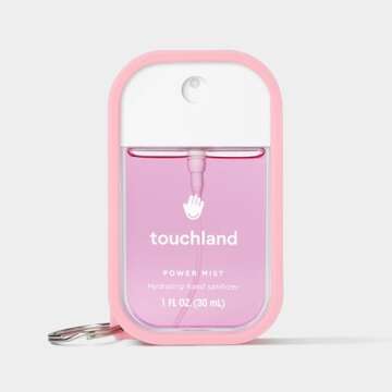 Touchland Hand Sanitizer Mist Case TRIO SET (White, Pink, Black), Protective and Stylish Hand Sanitizer Spray Accessories, Silicone Cases with Keyring (Set of 3)