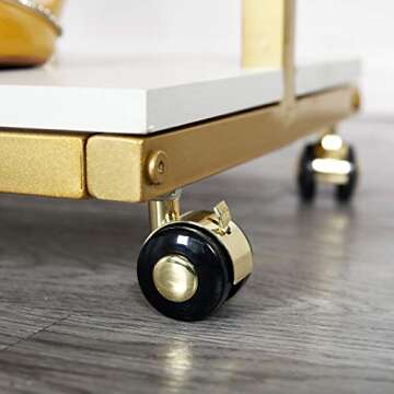 HOMEKAYT Gold Clothing Rack with Shelves Heavy Duty Garment Rack 4-tier Gold Clothes Rack Modern Display Rack for Home, Boutique, Retail- 47''L