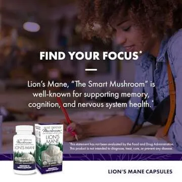 Host Defense Mushrooms Lion's Mane - Brain Health Support Supplement for Focus & Memory Function - Immune & Nervous System Support Supplement - 60 Capsules (30 Servings)*