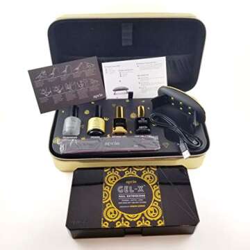 Chaun Legend x Aprés Gel-X Professional Nail Kit - Vegan Leather Case of Nail Supplies, with Gel-X Tips, pH Bonder, Gel Primer, Extend Gel, Top Gelcoat, Mini LED light, and Emery Board