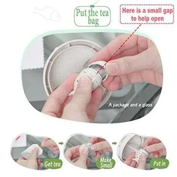 BigNoseDeer Cat Tea Cup Cute Tea Mug Glass Tea Pot with Fish Tea Infuser for Loose Leaf Tea (Pink 8oz)
