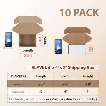 RLAVBL 10 Pack Small Shipping Boxes - Eco-Friendly Packaging Solution