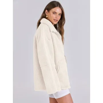 ANRABESS Womens Fleece Jacket Oversized Zip Up Sherpa Fuzzy Casual Coats Winter Fall Outerwear 2024 Clothes with Pockets Large