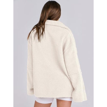ANRABESS Womens Fleece Jacket Oversized Zip Up Sherpa Fuzzy Casual Coats Winter Fall Outerwear 2024 Clothes with Pockets Large