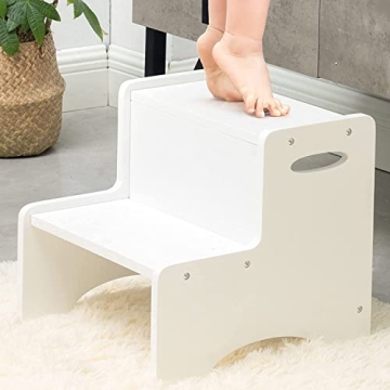 WOOD CITY Toddler Step Stool for Kids with Handles