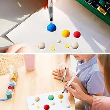 ZQYYQZ 300pcs 15mm Half Wooden Beads, Unfinished Natural Half Wooden Split Round Wood Balls for Painting DIY Crafts, Kids Craft, Christmas Party Decoration Supplies