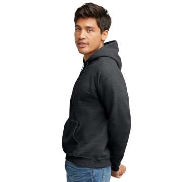 Hanes mens Pullover Ecosmart Hooded Sweatshirt Hoody, Charcoal Heather, X-Large US