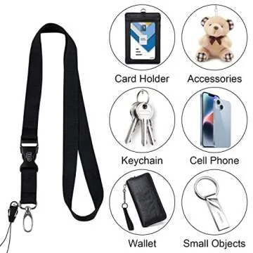 Wisdompro Lanyard 5 Pack for Keys ID Badges Red Blue Black