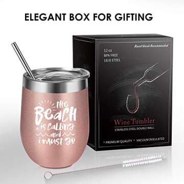 Beach Themed Wine Gifts for Women - Fun & Stylish Tumbler