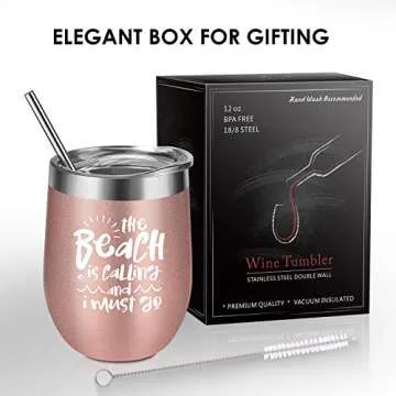 Beach Themed Wine Gifts for Women - Fun & Stylish Tumbler