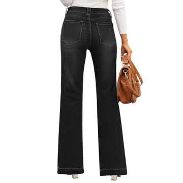 GRAPENT Women’s Flare Jeans Stylish High Waisted Denim Pants