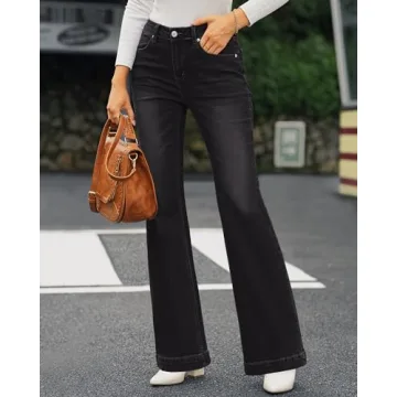 GRAPENT Women’s Flare Jeans Stylish High Waisted Denim Pants