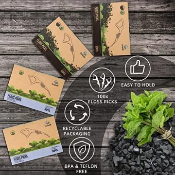 Natural Charcoal Dental Floss Picks - Eco-Friendly Flossers