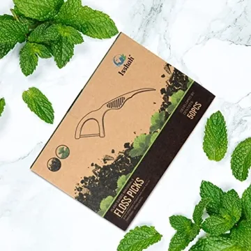 Natural Charcoal Dental Floss Picks - Eco-Friendly Flossers
