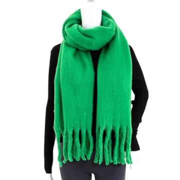 TUSHUSTY Winter Women Chunky Scarf Warm Blanket Big Thick Large Oversized Wrap Colorful Long Solid S...