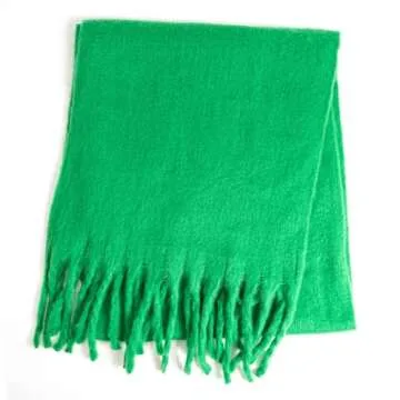 TUSHUSTY Winter Women Chunky Scarf Warm Blanket Big Thick Large Oversized Wrap Colorful Long Solid Scarves Shawl Green
