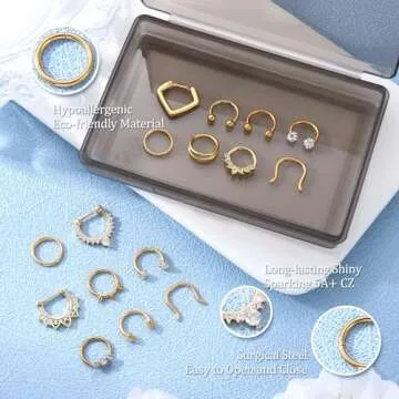Besteel 16G Septum Rings Set for Stylish Body Jewelry