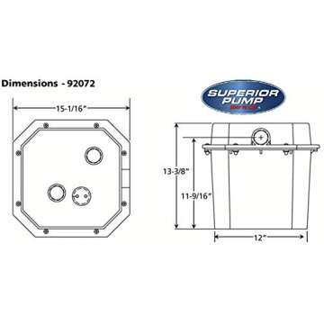 Superior Pump 92072-U 1/3 HP Remote Sink Drain Pump System, Black