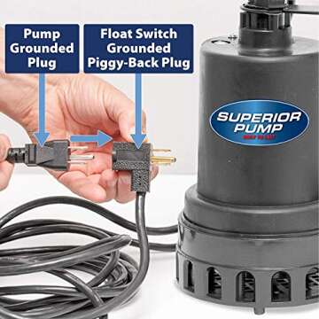 Superior Pump 92072-U 1/3 HP Remote Sink Drain Pump System, Black