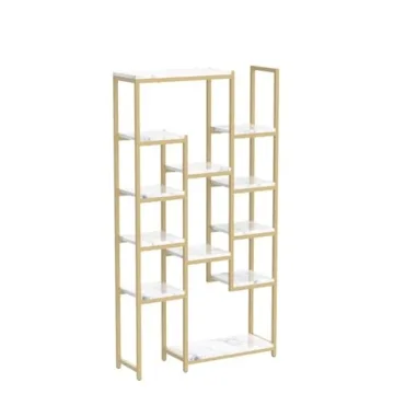 Elegant YITAHOME 6 Tier Gold Bookshelf - Stylish Storage Solution