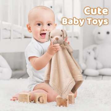 Pro Goleem Dog Security Blanket Brown Soft Puppy Lovey for Boys and Girls Unisex Lovie Baby Gifts for Toddler and Infant Snuggle Toy Stuffed Animal 16 Inch