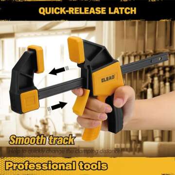 8-Piece Clamps for Woodworking - 4 Pcs 6 inch Bar Clamps, 4 Pcs Heavy Duty Metal Spring Clamps, Bar Clamps with 150 LBS Load Limit, Quick Release Triggers