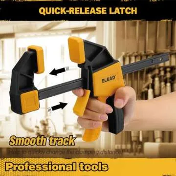 8-Piece Clamps for Woodworking - 4 Pcs 6 inch Bar Clamps, 4 Pcs Heavy Duty Metal Spring Clamps, Bar Clamps with 150 LBS Load Limit, Quick Release Triggers