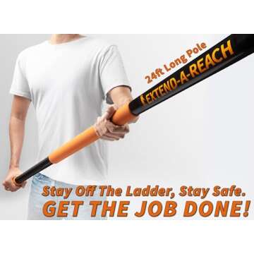 30 Foot High Reach Duster Kit with 7-24 ft Extension Pole // High Ceiling Dusting and Window Cleanin...