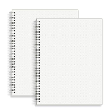 HULYTRAAT Large Dot Grid Spiral Notebook, 8.5" x 11", Premium 100gsm Ivory White Paper, Sturdy See-T...