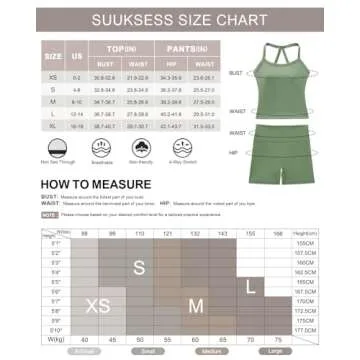 SUUKSESS Women 2 Piece Workout Sets High Waisted Tummy Control Biker Shorts Halter Backless Tank Tops Padded Sports Bras (Sapphire, S)