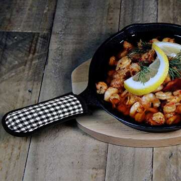 Patelai 4 Pieces Pot Handle Holder Covers Heat Resistant Pan Sleeve Grip Cotton Cast Iron Skillet Handle Covers Non Slip Pan Holders Pan Handle Covers Washable for Kitchen Home Cooking BBQ Cookwares