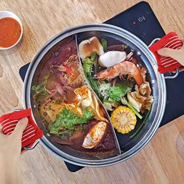 Patelai 4 Pieces Pot Handle Holder Covers Heat Resistant Pan Sleeve Grip Cotton Cast Iron Skillet Handle Covers Non Slip Pan Holders Pan Handle Covers Washable for Kitchen Home Cooking BBQ Cookwares