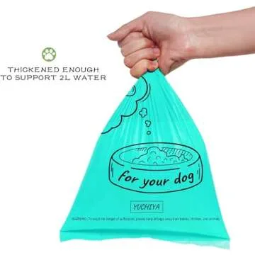 Dog Poop Pickup Bags Holder Dispenser with Standard-Sized Leak-Proof Scented Doggy Waste Bags and Carabiner with Safety Lock&Fastener Never Loose on Leash Lead Again (1 Holder 15 Bags, Black)