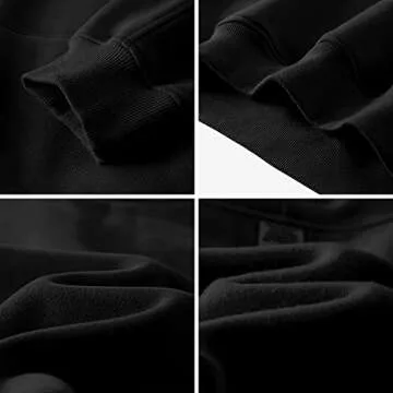 Women's Cropped Hoodie Heavyweight Pullover Sweatshirt Long Sleeve Women's Casual Hoodies Cropped Tops Loose Sweatshirt with Pocket Casual Workout Crop Sweatshirt Tops Black-XL