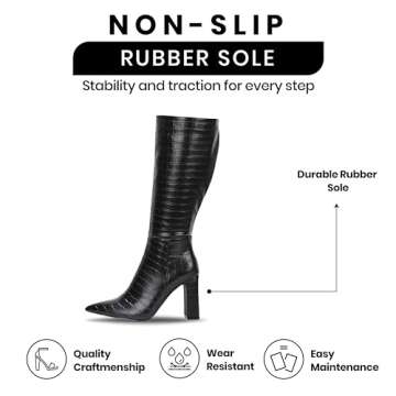 Cape Robbin SayWhat Mid Calf Boots for Women - Womens Mid Calf Boots with Chunky Block Heel - Stylish Mid Calf Boots Women