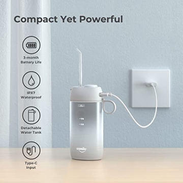 usmile Water Flosser Portable USB Rechargeable C1 Grey