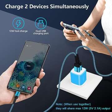 USB Wall Charger 3-Pack Fast Charging Dual Port Adapter