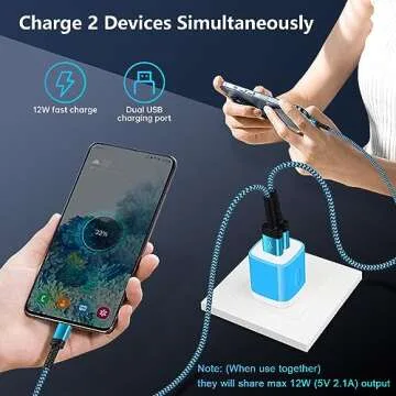 USB Wall Charger 3-Pack Fast Charging Dual Port Adapter