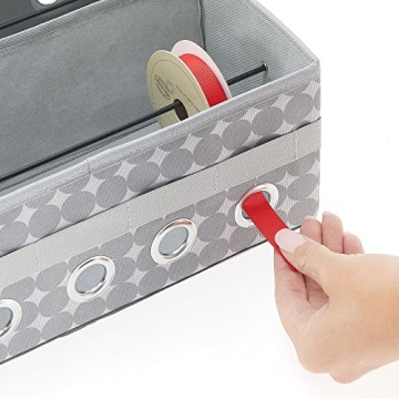 mDesign Stylish Ribbon Storage Box for Gift Wrapping