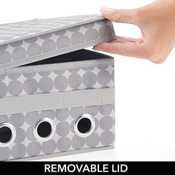 mDesign Stylish Ribbon Storage Box for Gift Wrapping