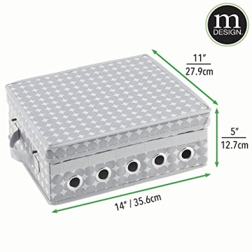 mDesign Stylish Ribbon Storage Box for Gift Wrapping