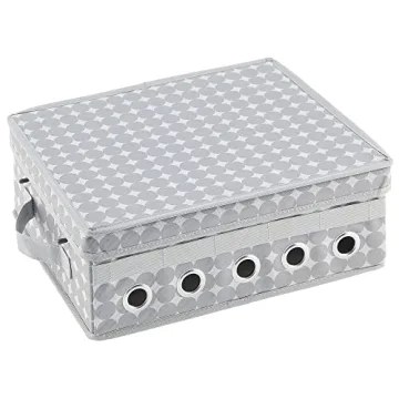 mDesign Stylish Ribbon Storage Box for Gift Wrapping